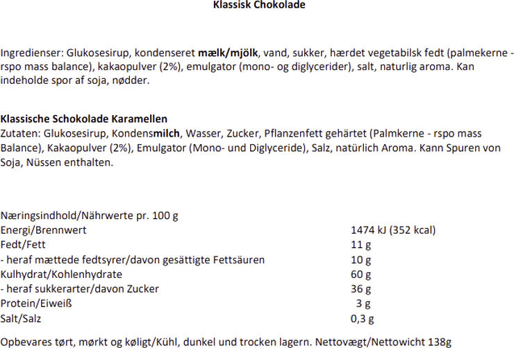 Karamel Kompagniet Klassisk chokolade elegance No_color