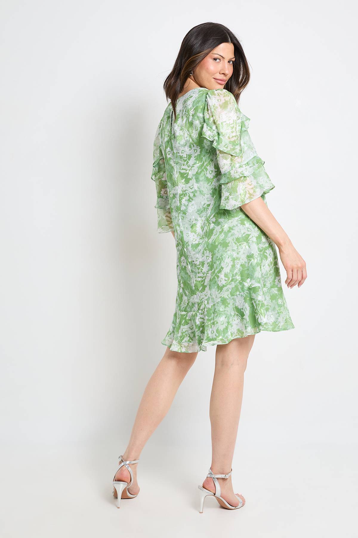 Wallis Robe Droite À Volants Imprimé Fleuri