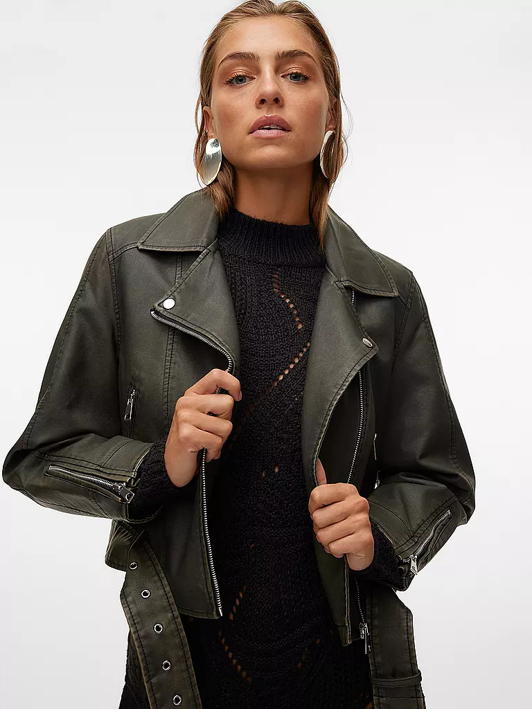 VERO MODA Jacke in Lederoptik VMIVY schwarz