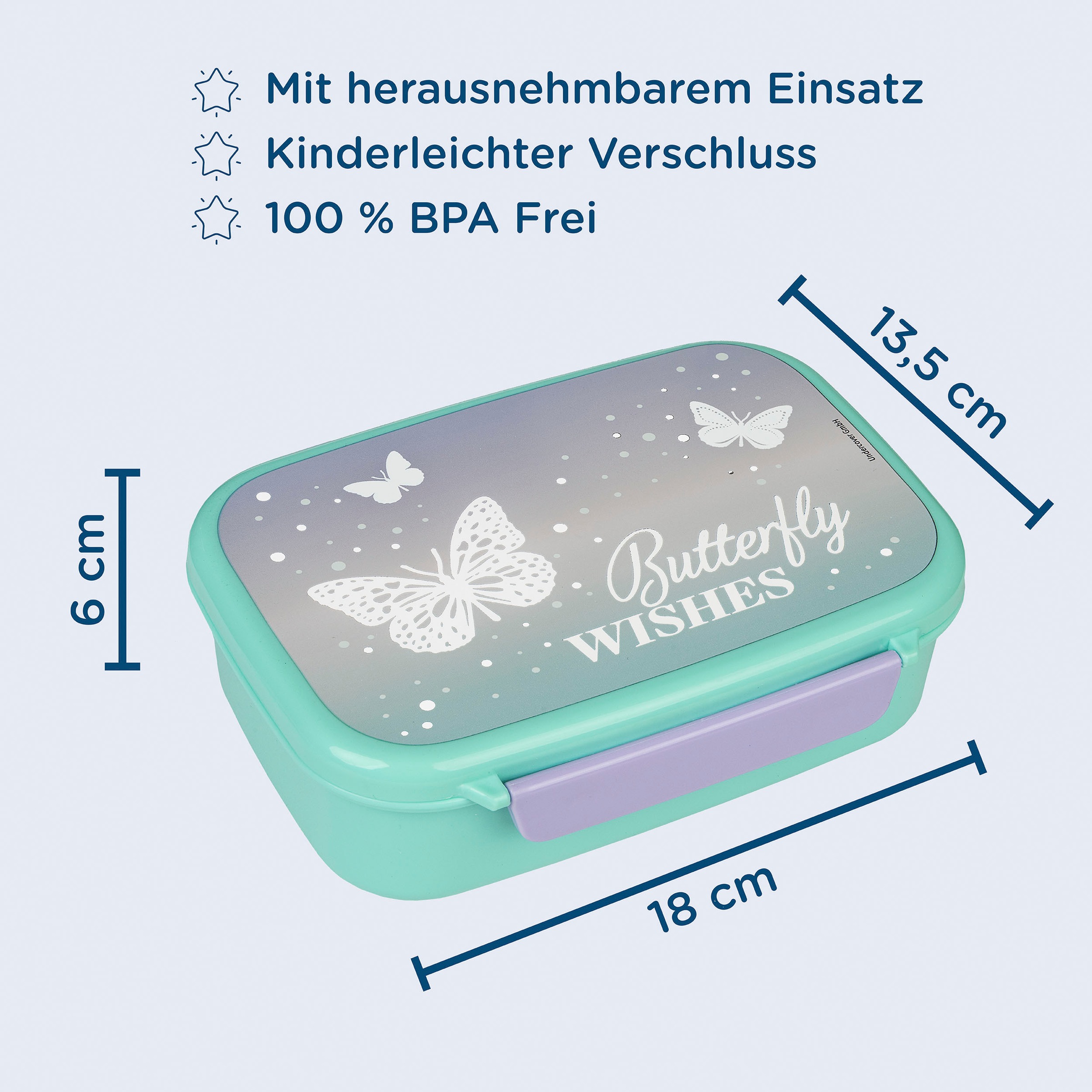 Scooli Lunchbox »Brotzeitdose & Trinkflasche, Butterfly Wishes« Set, 2 Stk. tlg. mit Trinkflasche