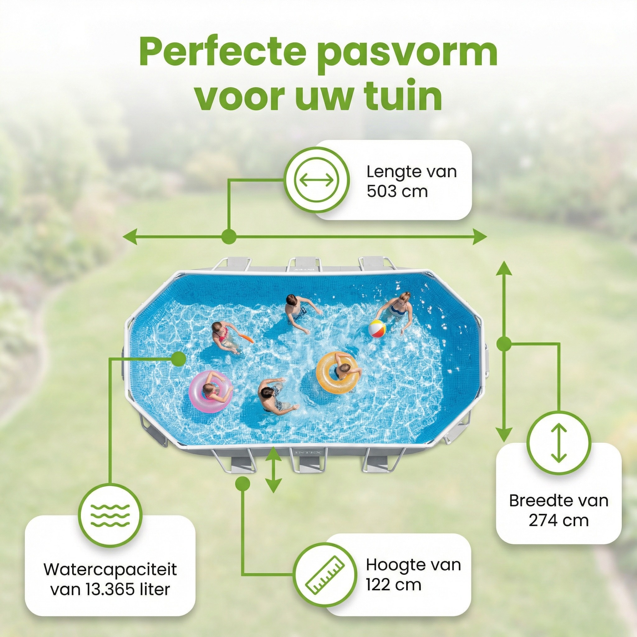 Intex prism frame 503x274x122cm zwembad – 6-delig