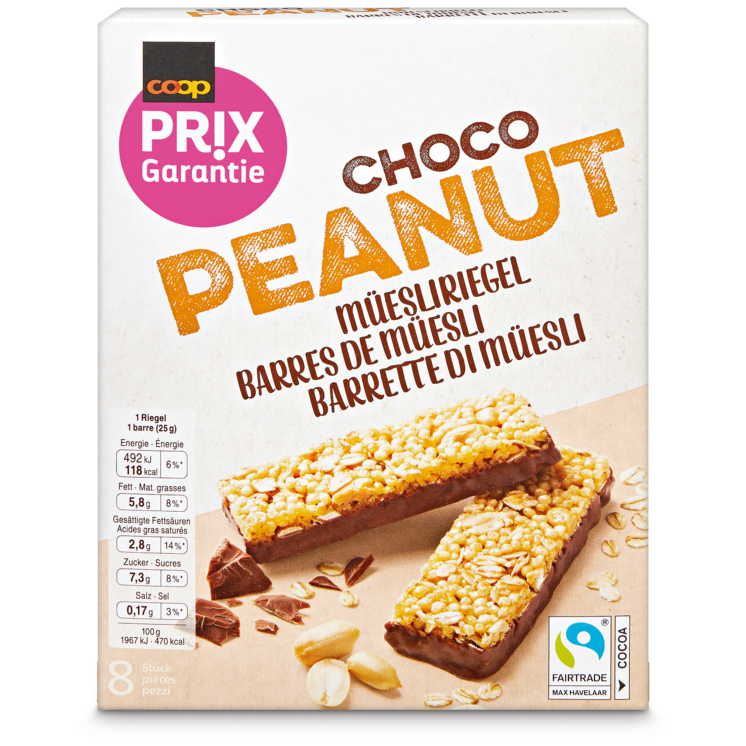 Prix Garantie Riegel Schok & Erdnuss 8x25g
