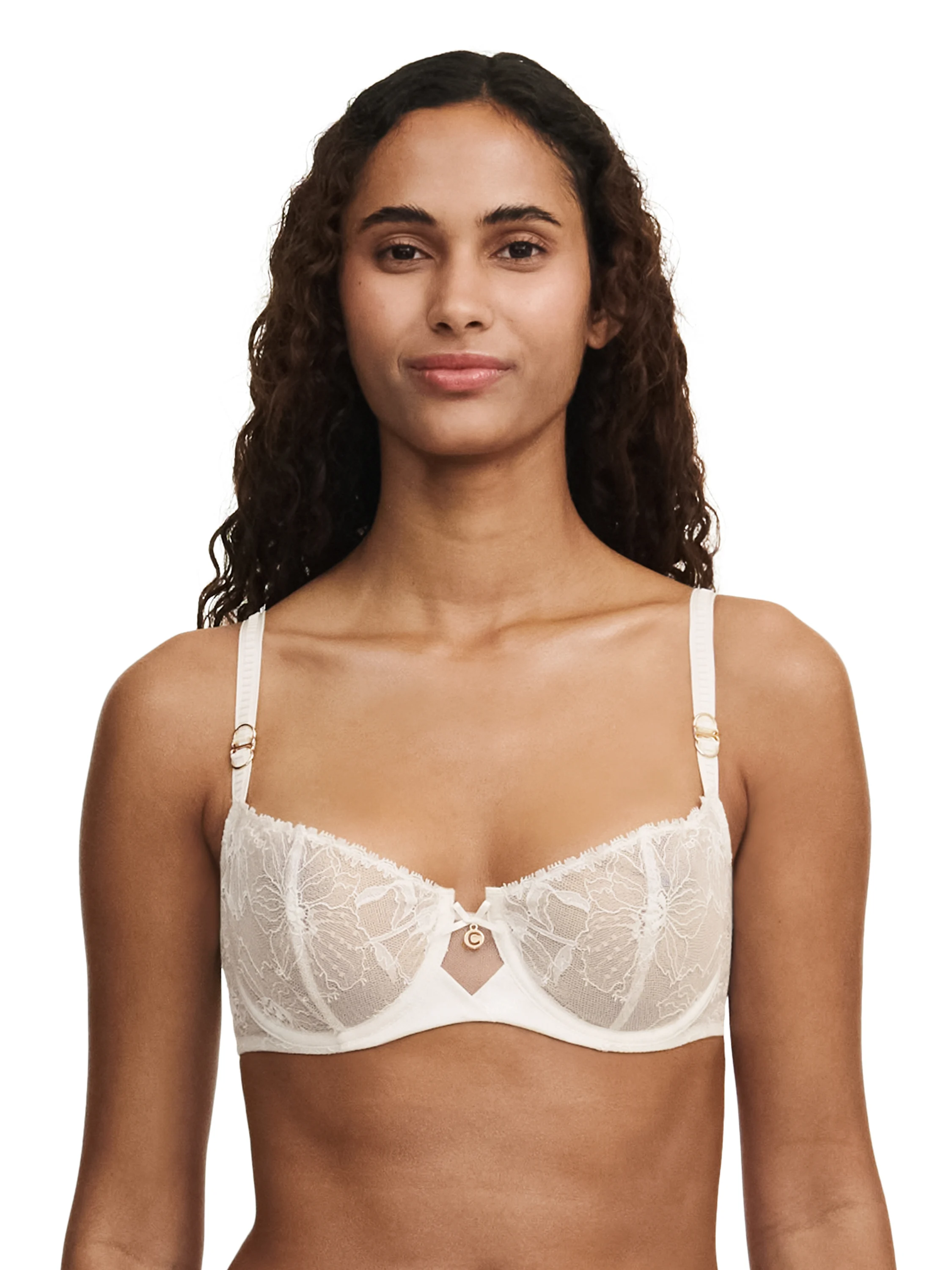 ORCHIDS - Soutien-gorge corbeille avec dentelle de leavers | Beige