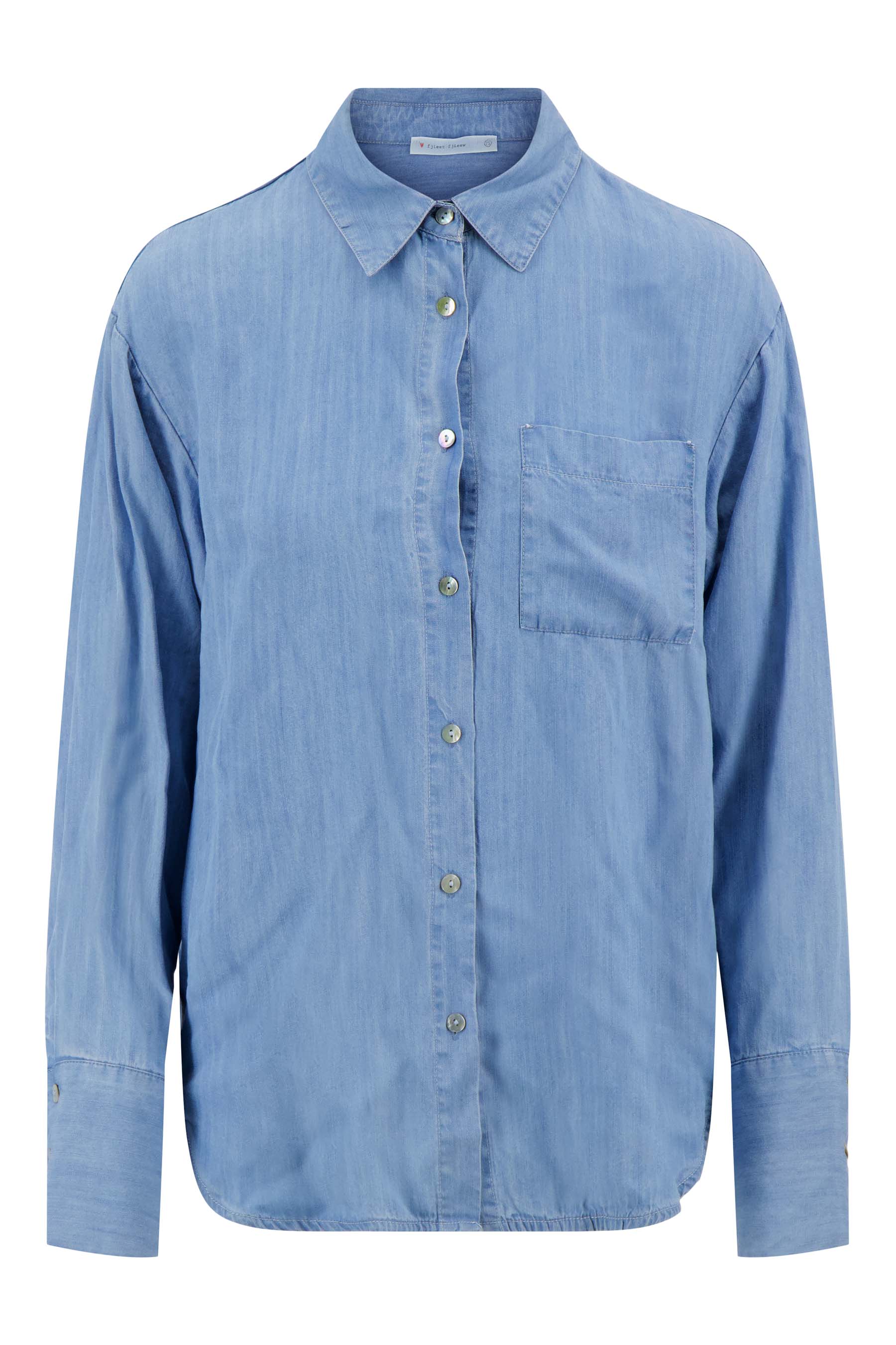 lange denim blouse