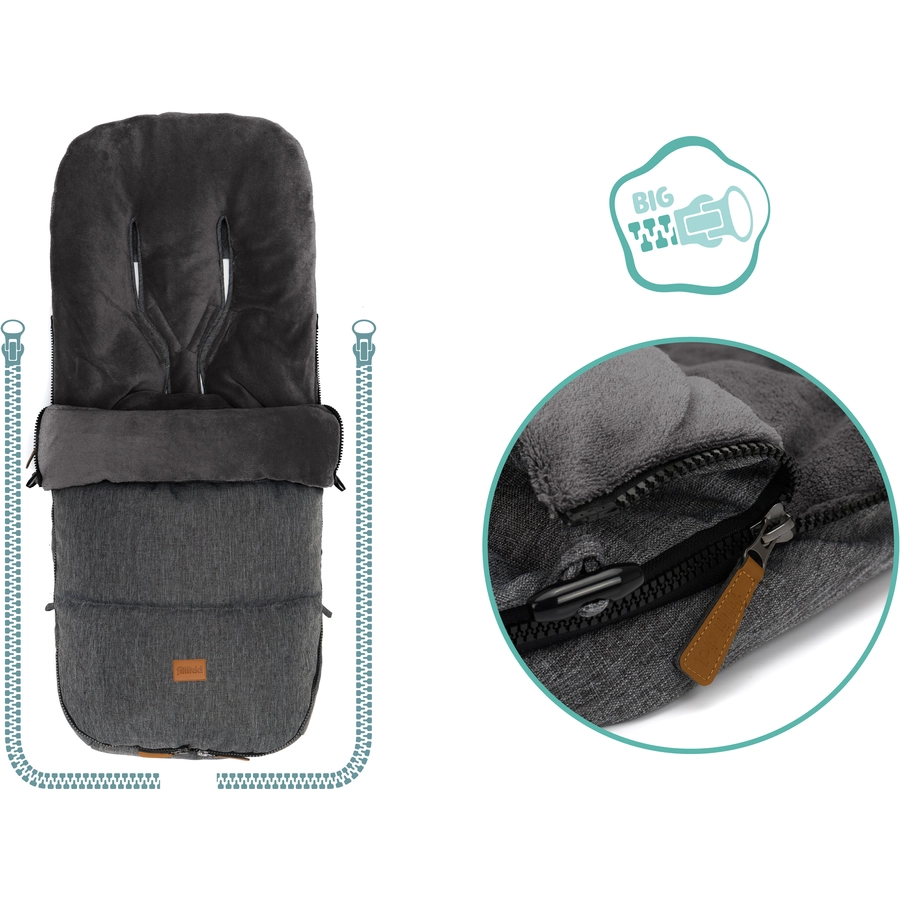 fillikid Winterfußsack Kinley Melange Hellgrau