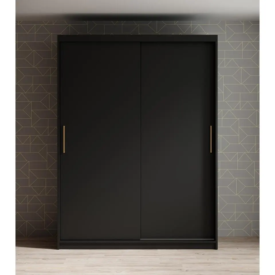 Meubella - Kledingkast Mandalin - Zwart - 150 cm
