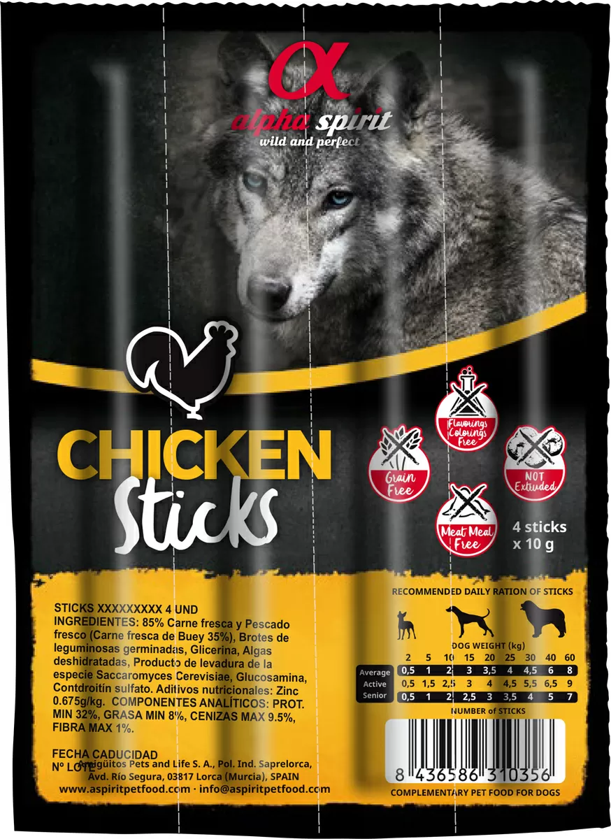 AlphaSpirit Chicken Ristra Sticks - 4 stk.