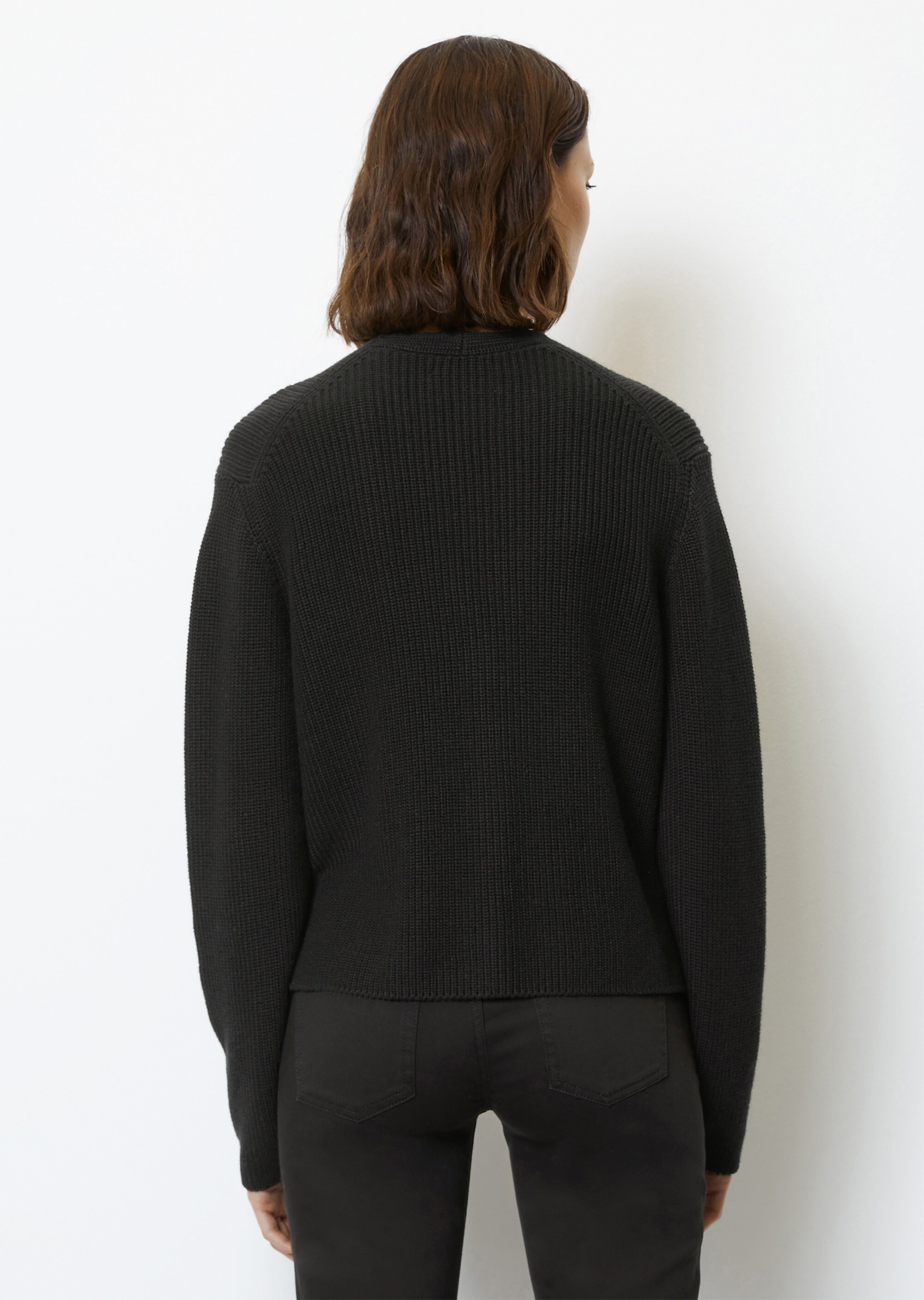 V-Neck-Cardigan relaxed cropped aus Heavy-Weight-Organic-Cotton
