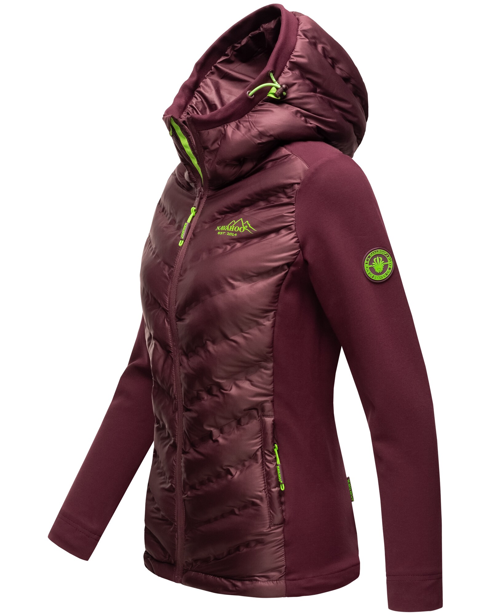 NAVAHOO Damen Stylische Outdoorjacke Übergangsjacke mit Kapuze Nimm-Mich-Mit