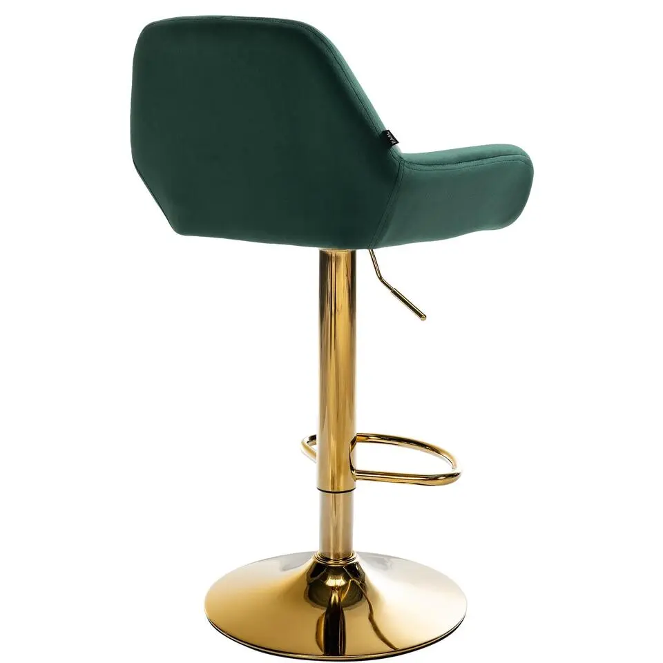 CLP Set van 2 Barkruk Braga goud Frame - Fluweel - donkergroen