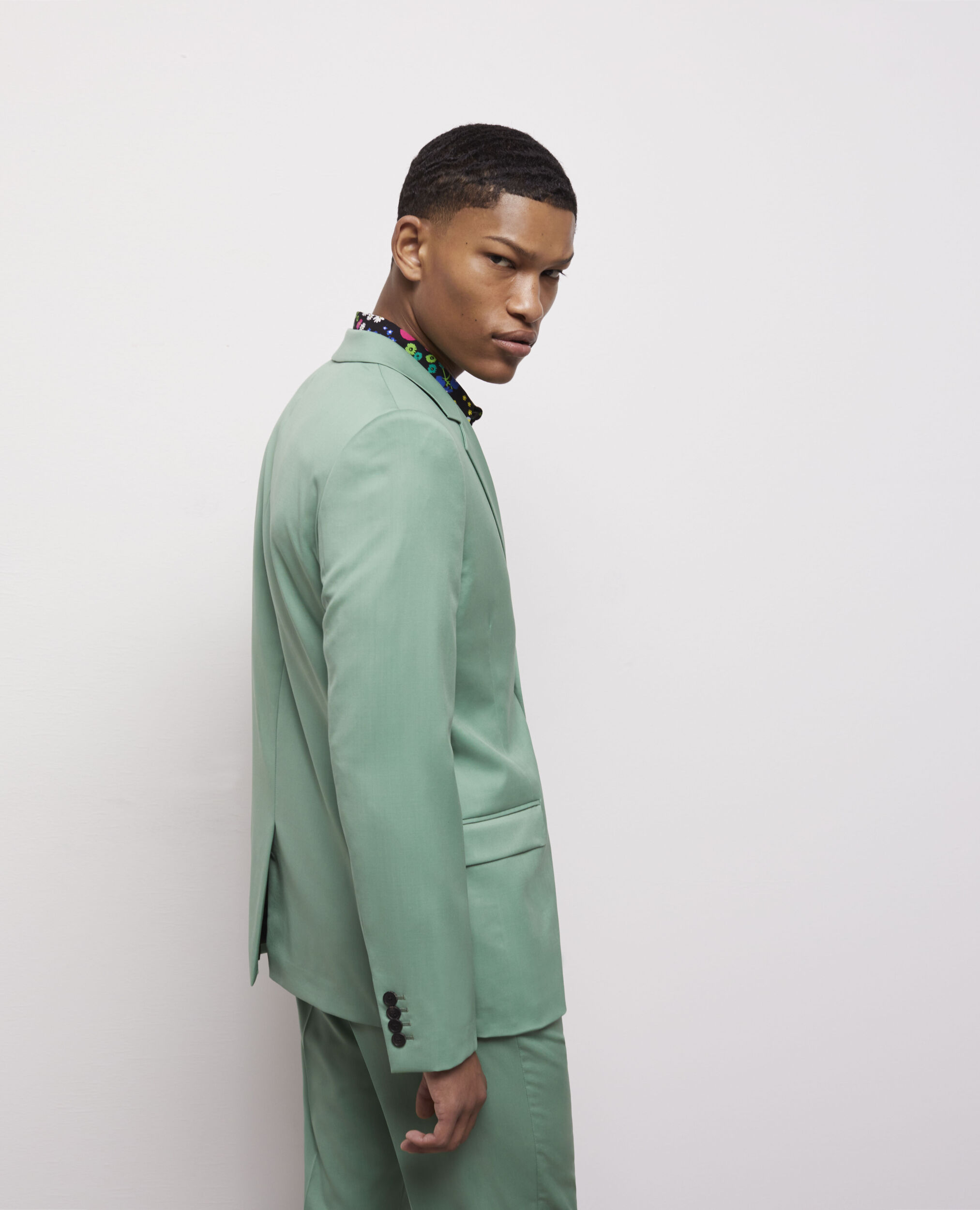 Veste de costume verte en laine
