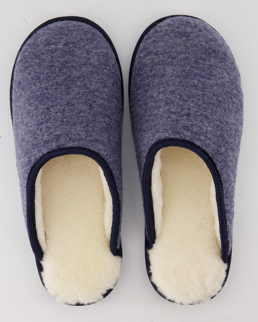 Fellhof Trendy Filz Hausschuhe in Blau