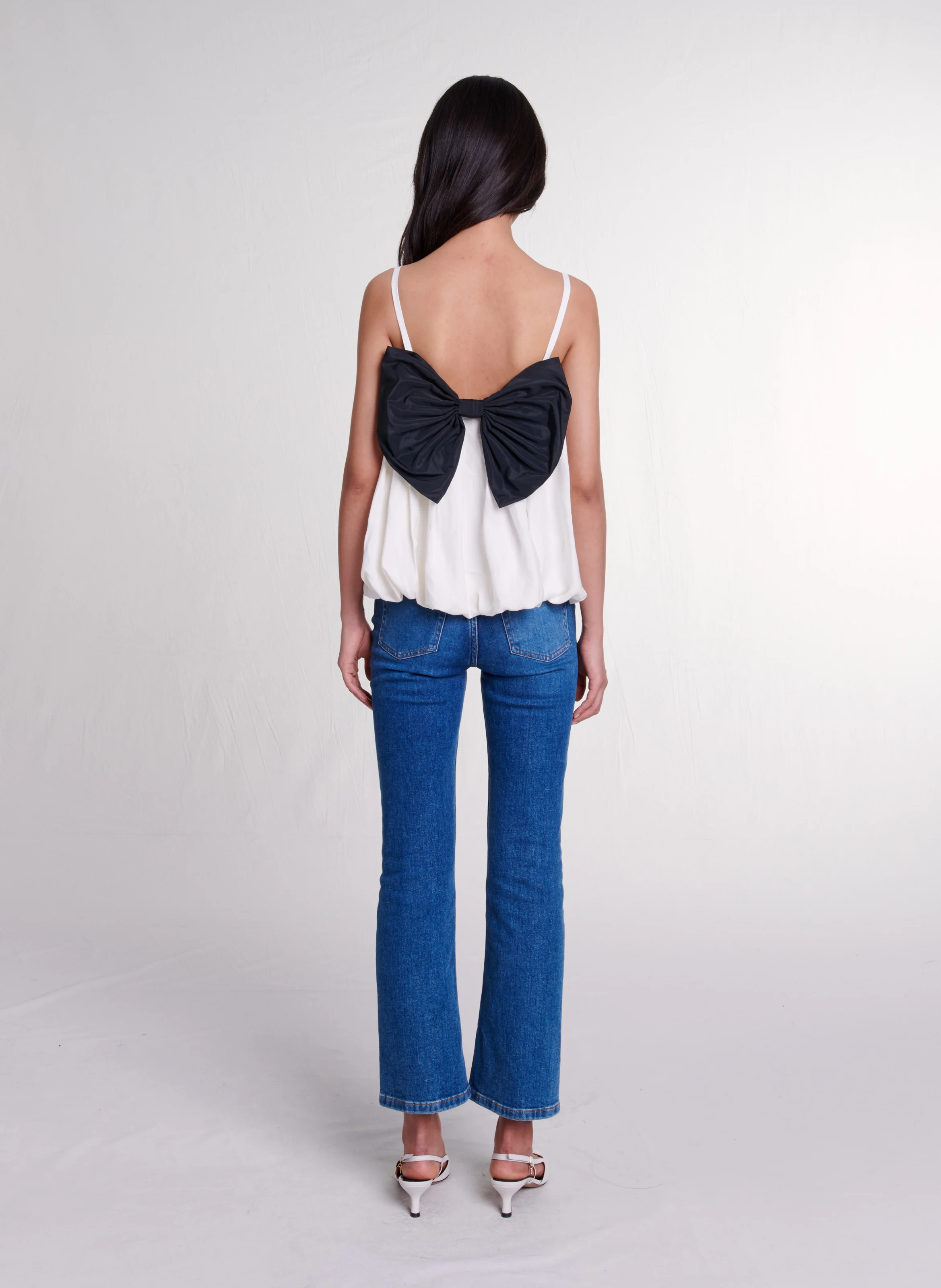Top ample à col carré | Blanc