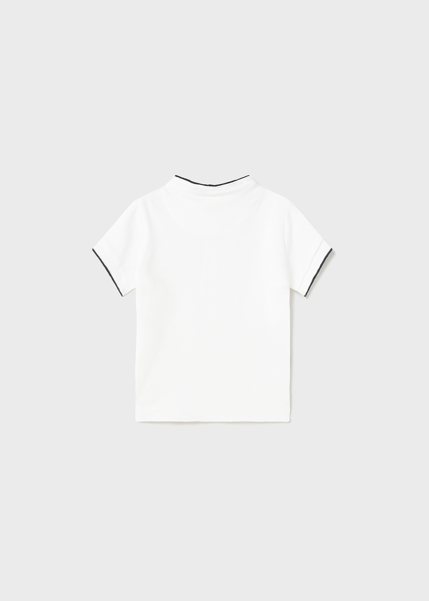 Camisa polo infantil de manga curta com gola mandarim