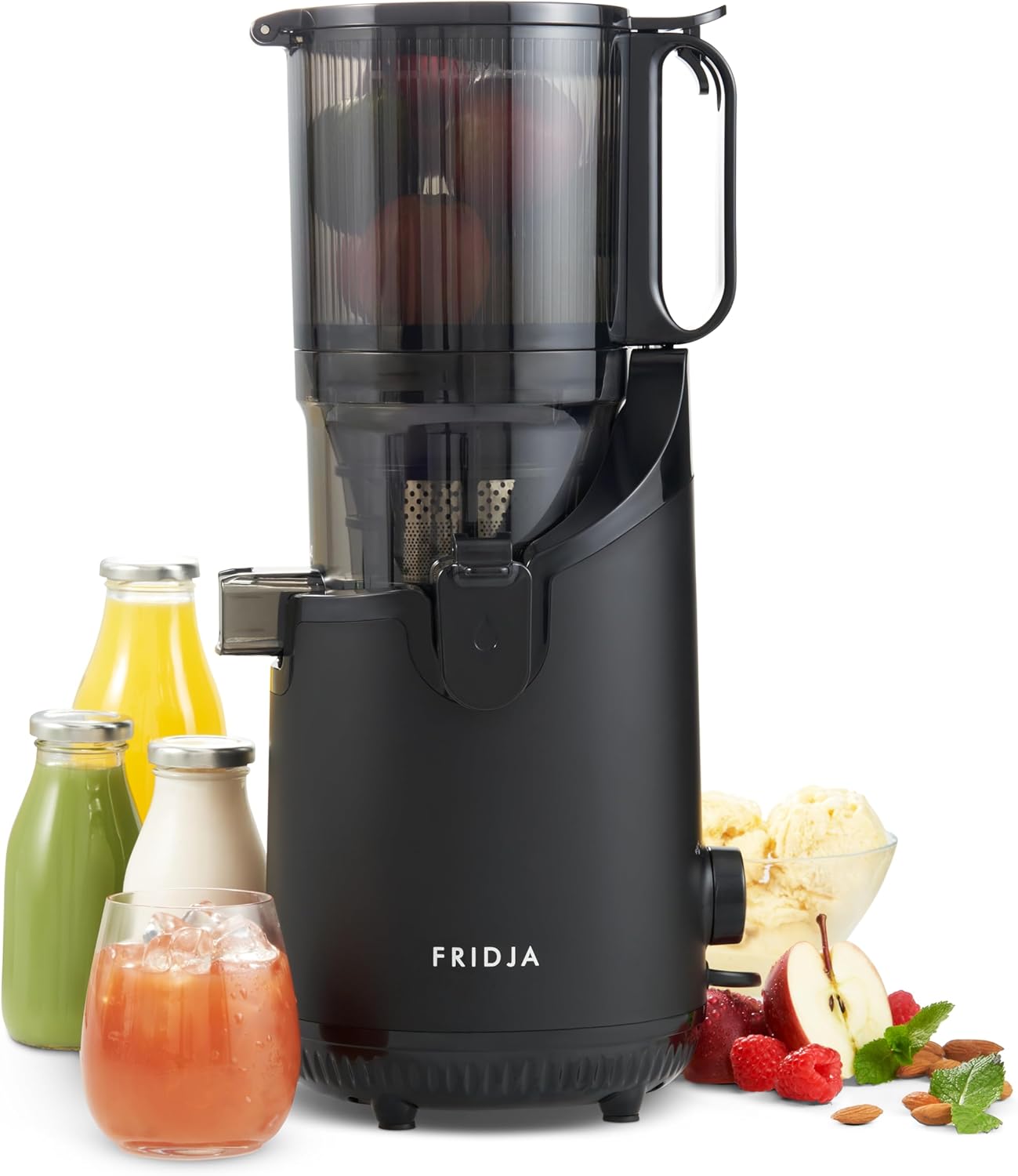 Entsafter Gemüse und Obst – Fruchtsaftpresse Elektrisch Slow Juicer – Saftpresse für ganze Früchte mit 135mm Öffnung und Rückwärts-Kau-Funktion, 250W, Spülmaschinenfest, BPA-Frei, Schwarz