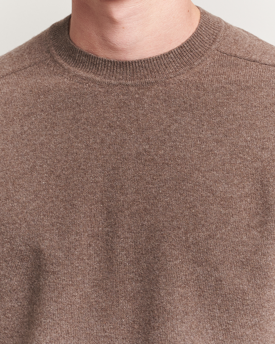 Altea Wool/Cashmere Crew Neck Pullover Brown