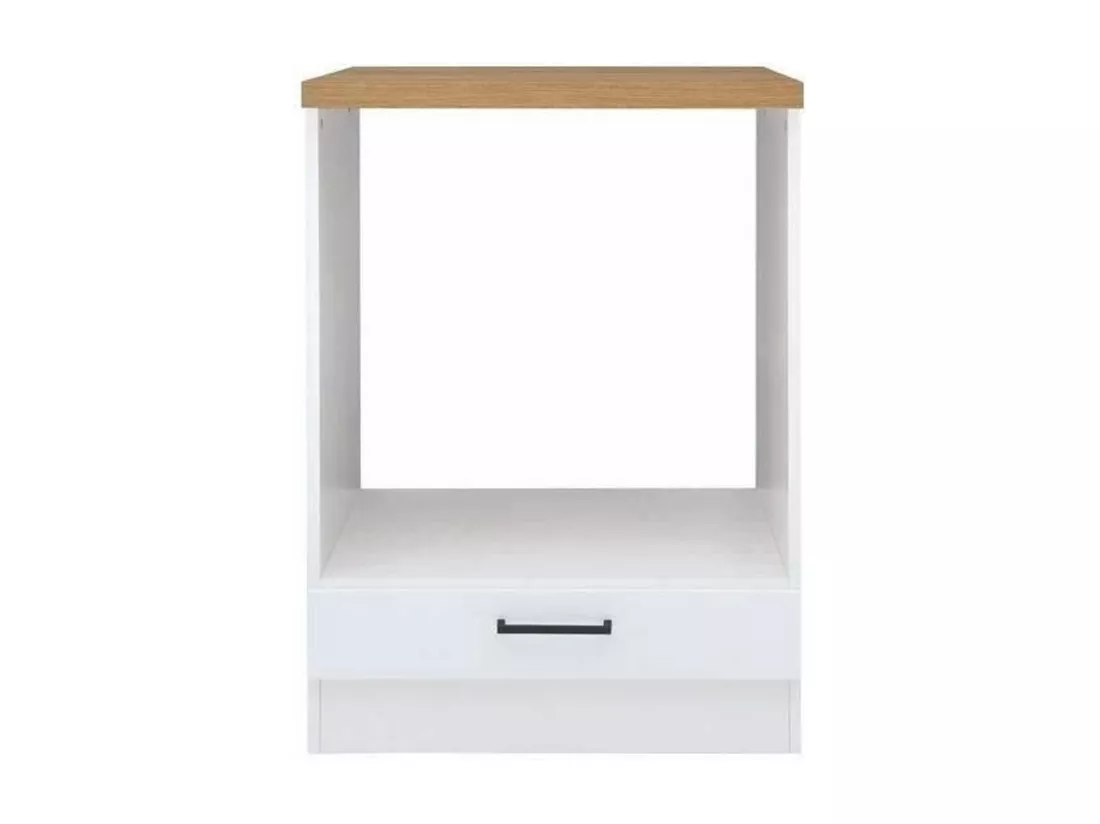 Meuble bas four 60 cm - Plan de travail - Blanc brillant