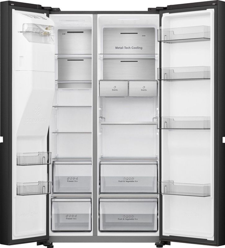 Hisense - RS818N4IFD - Side-by-Side Koelkast - RVS - 419 Liter Koelruimte - 209 Liter Vriesruimte