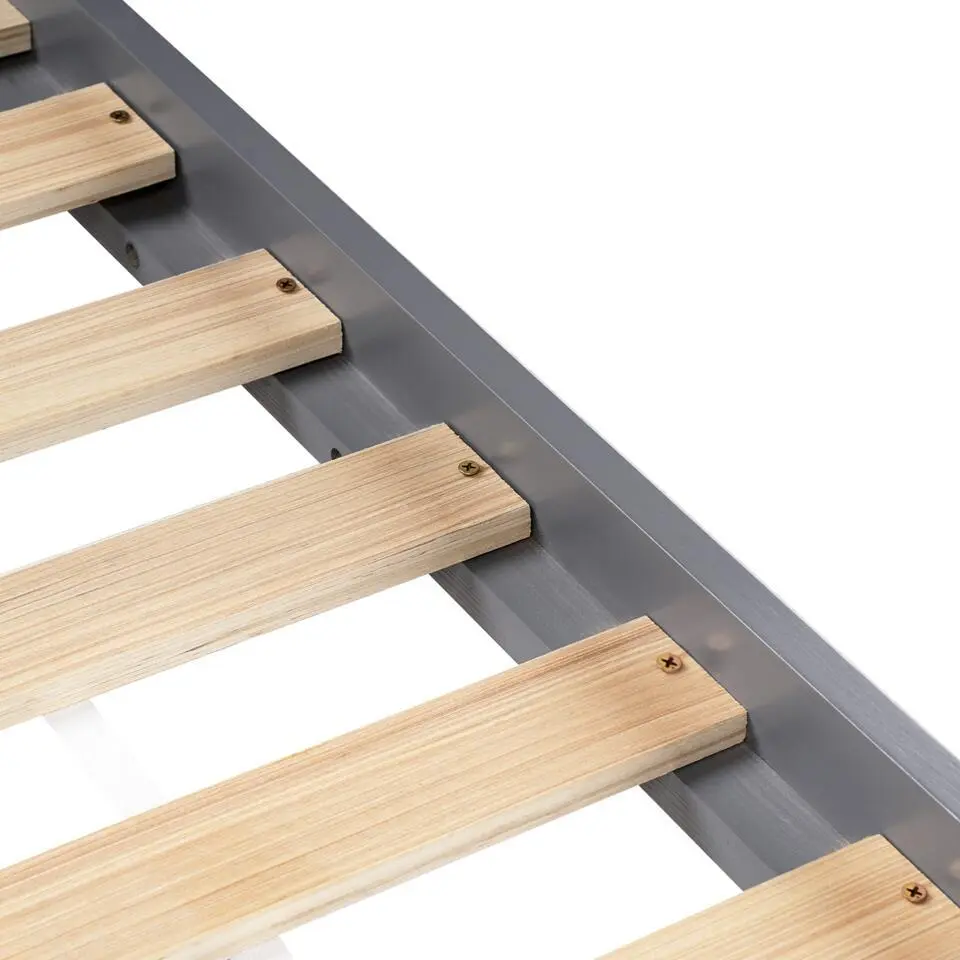 DEVAY - Kinderbed met opbergruimte - Grijs - 90 x 200 cm - Grenenhout