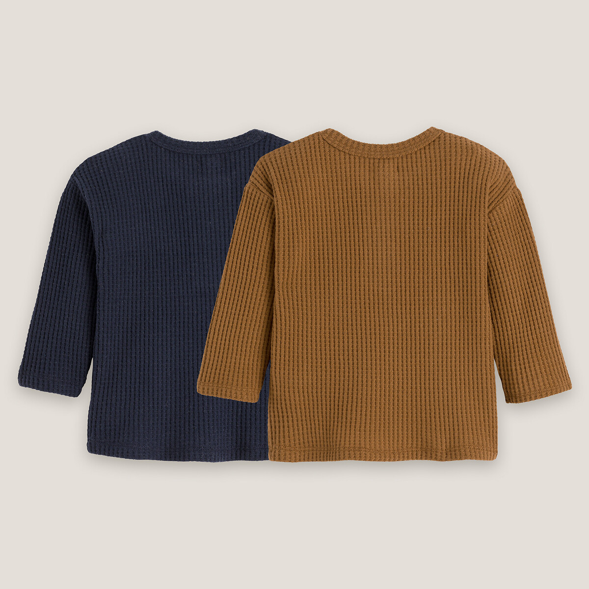COLEÇÃO LA REDOUTE<br>Conjunto de 2 camisetas de manga comprida com gola túnica
