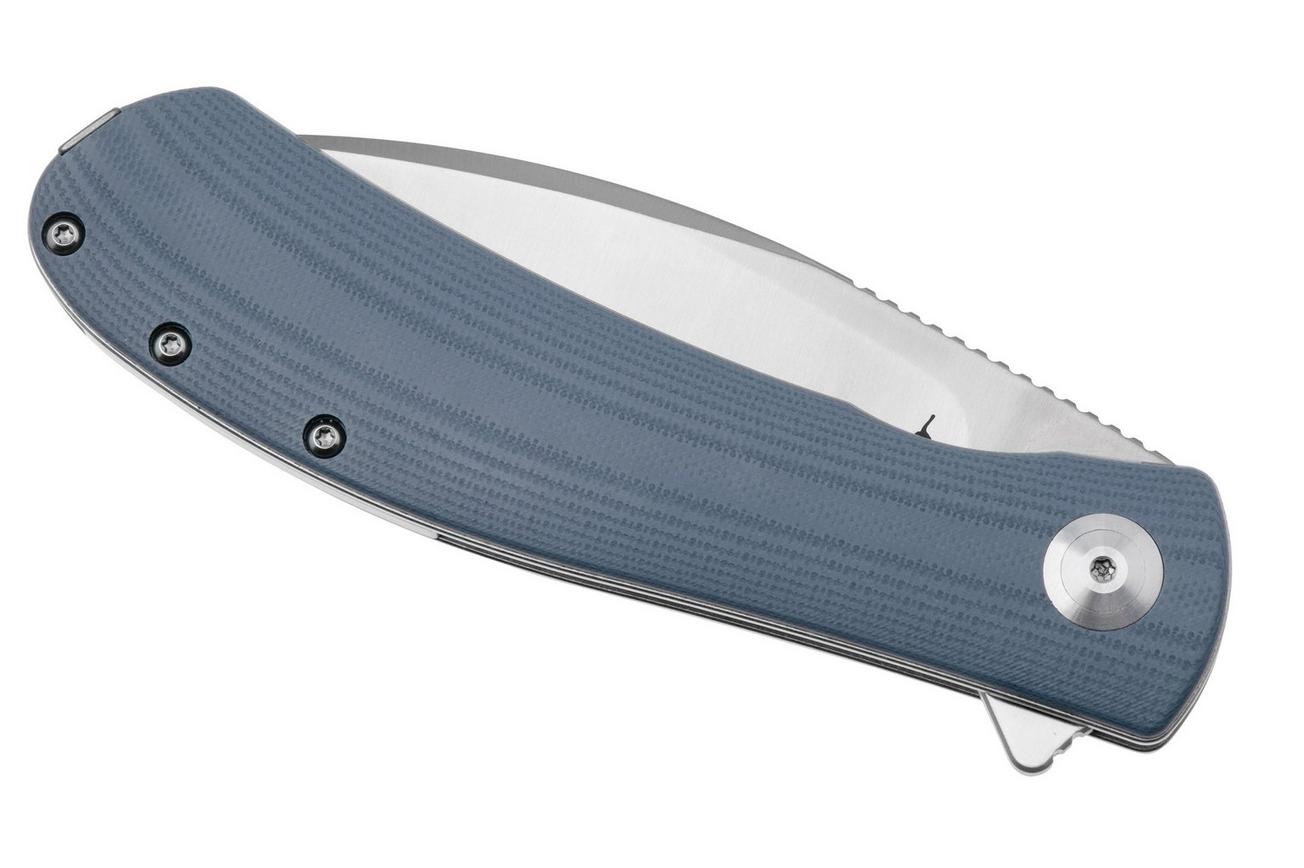 Trollsky Knives Mandu XL MT018-XL Satin CPM MagnaCut, Grey G10 zakmes