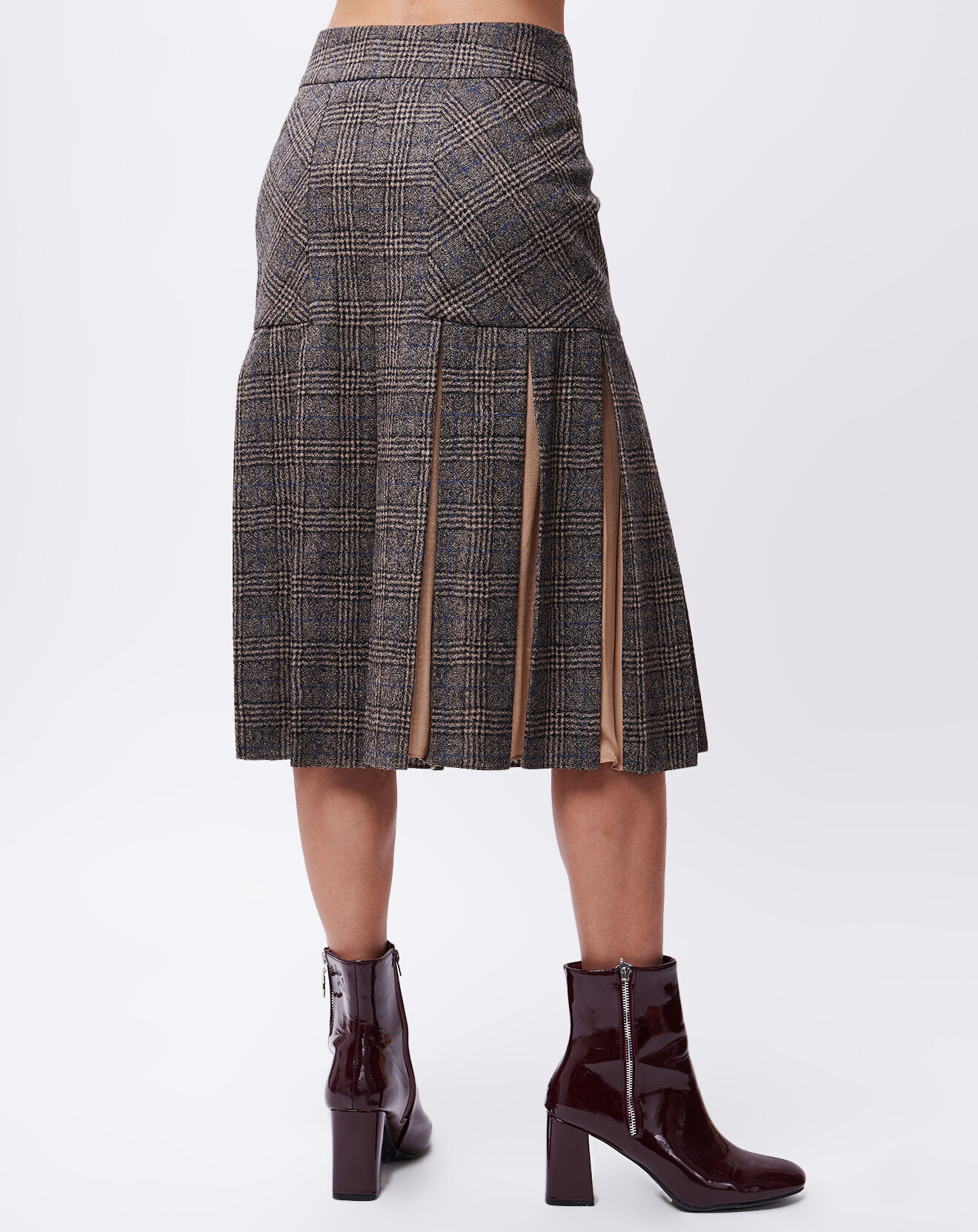 John Galliano Jupe en Laine & Soie Amie marron