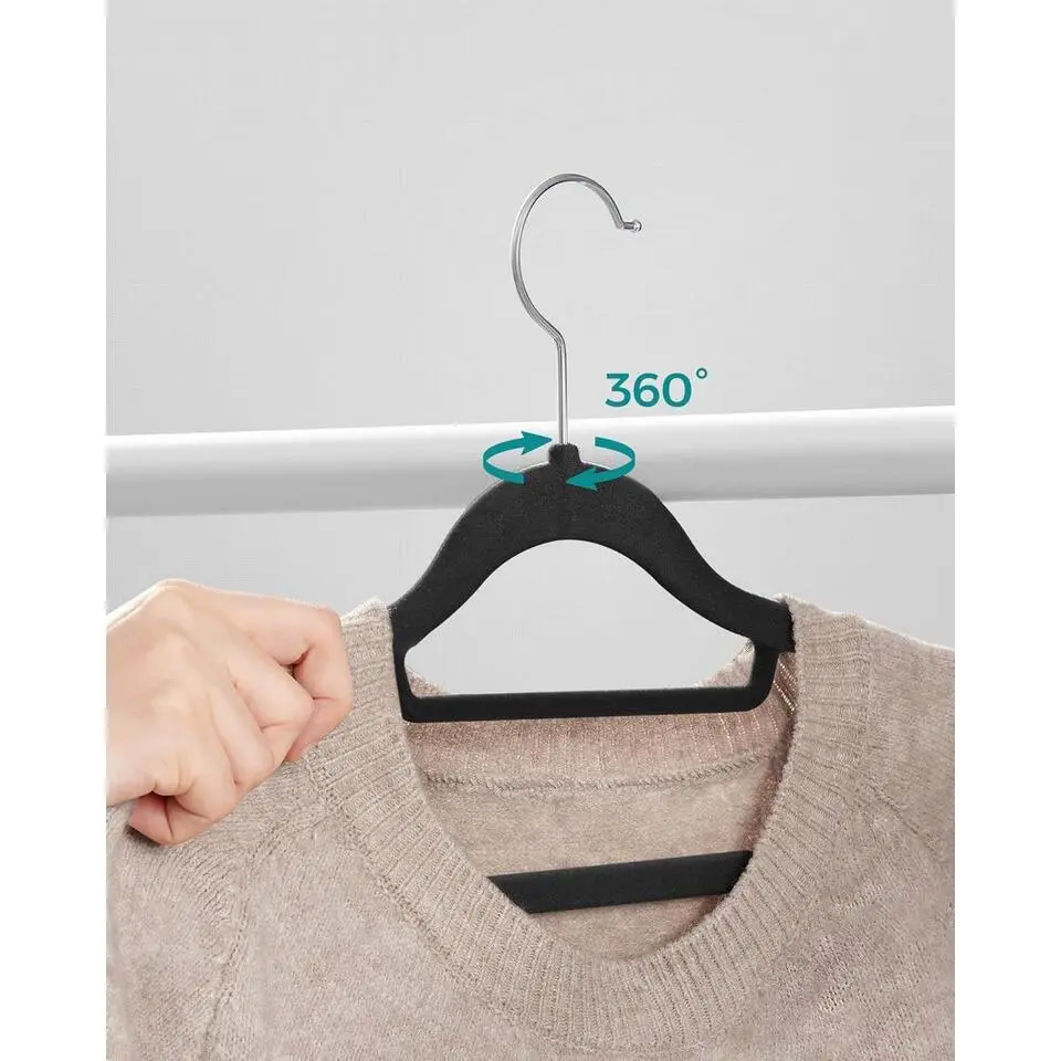 O'DADDY Fluwelen Kleerhangers - 40 Stuks - Antislip - Zwart