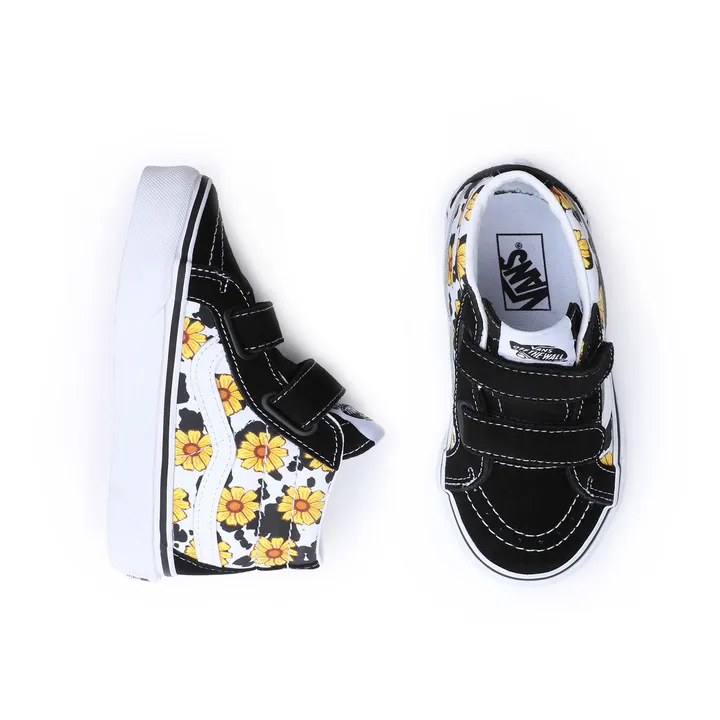 Vans Baskets Scratchs SK8-Mid Fleuries | Noir