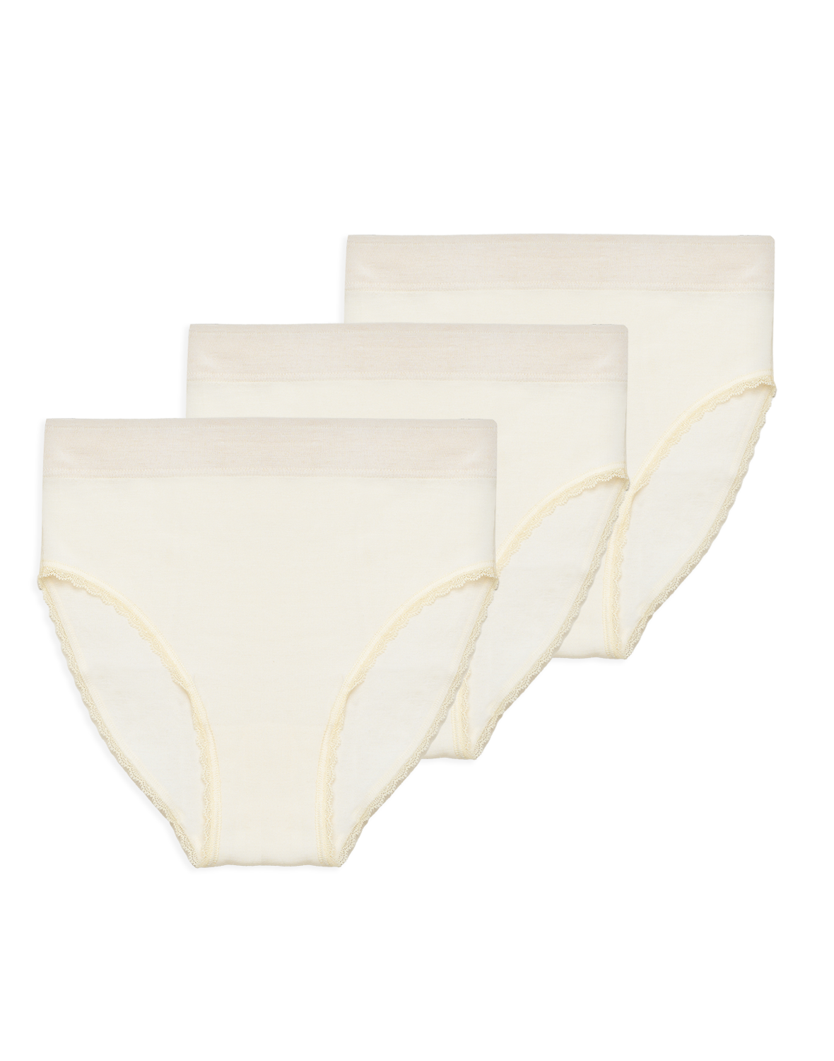 Slip met hoge taille van merinowol/zijde voor dames (3 stuks)