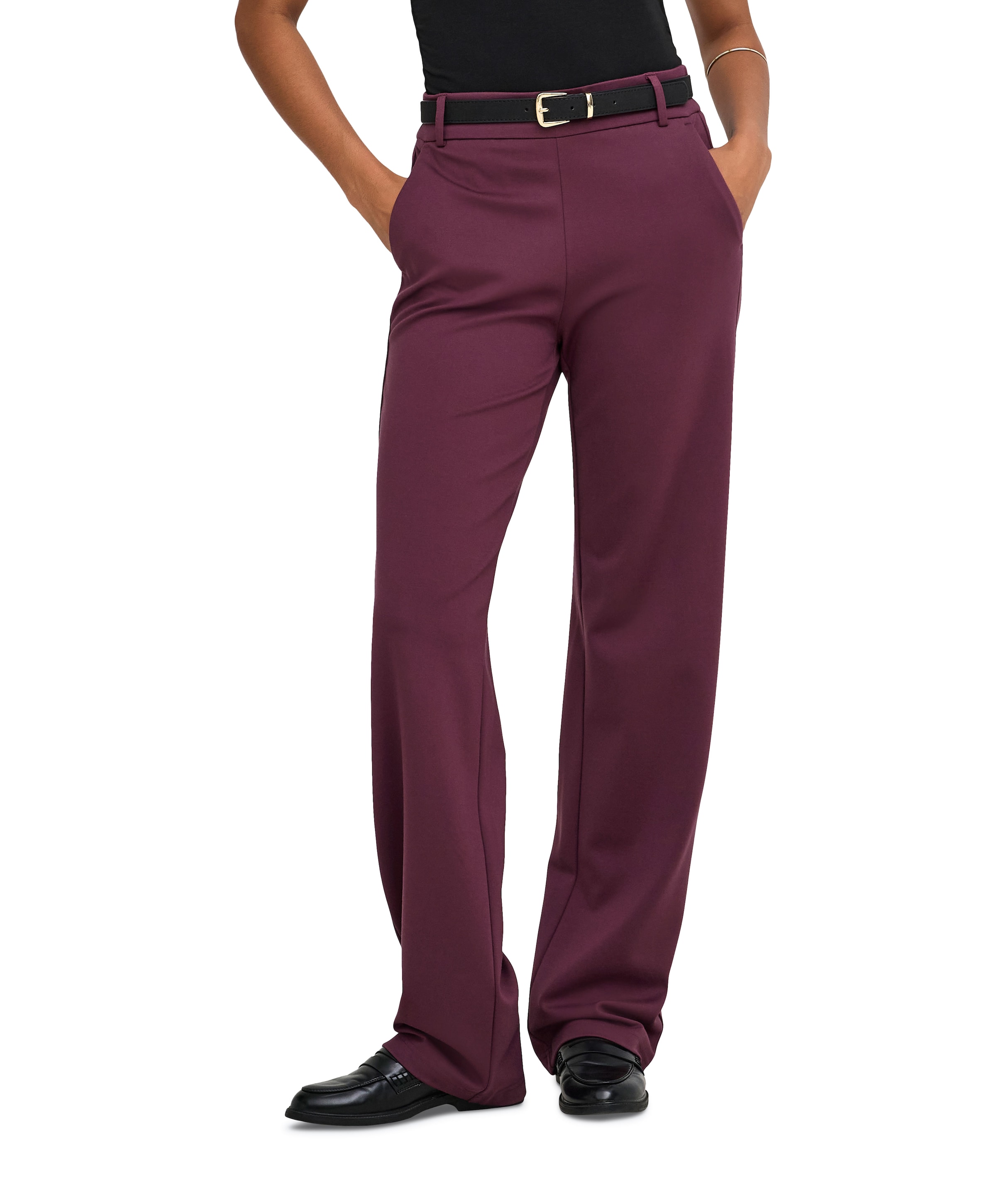 Only ONLPOPTRASH LIFE MW STRAIGHT dames broek bordeaux
