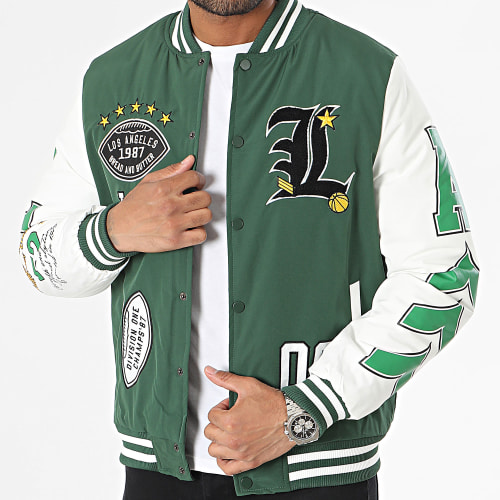 Veste Teddy Vert Blanc