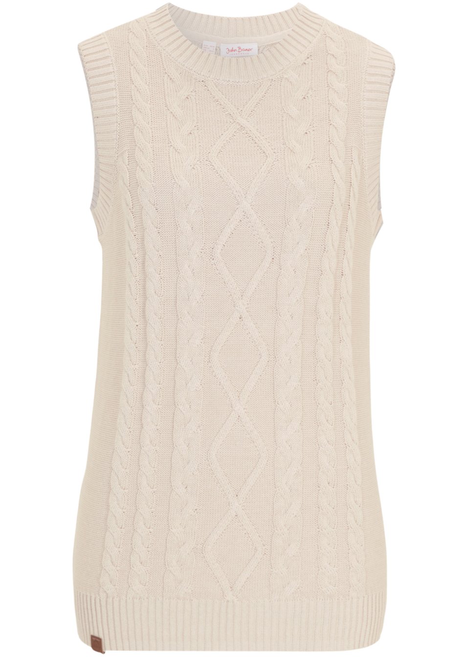 Pull sans manches en maille avec torsades
