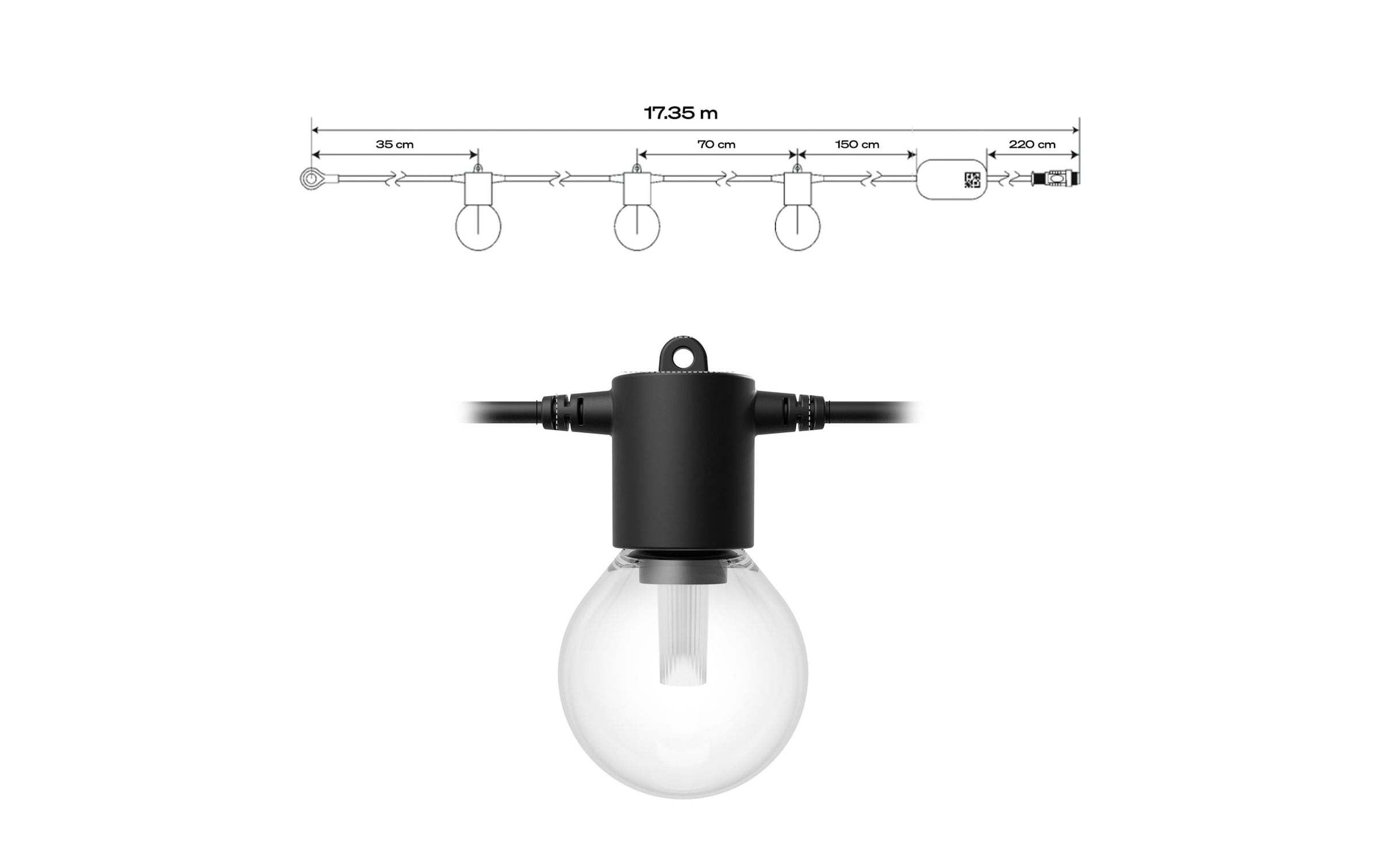 Philips Hue LED-Lichterkette »Festavia Globe Outdoor 14 m CH«