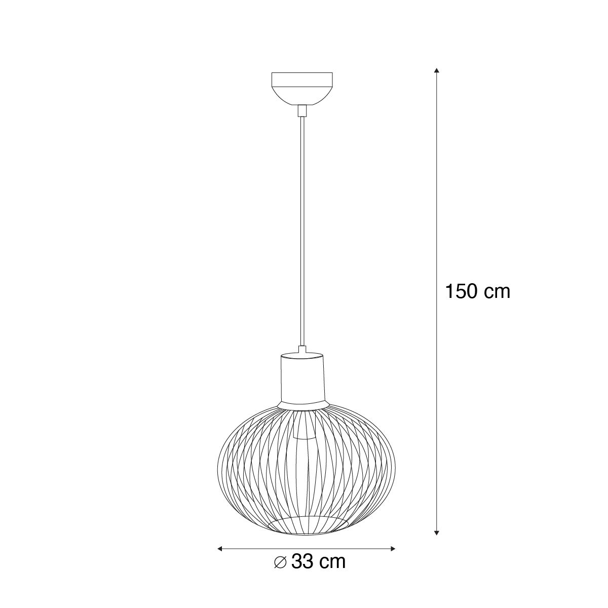 Moderne draad hanglamp zwart met beige 33cm - Gila