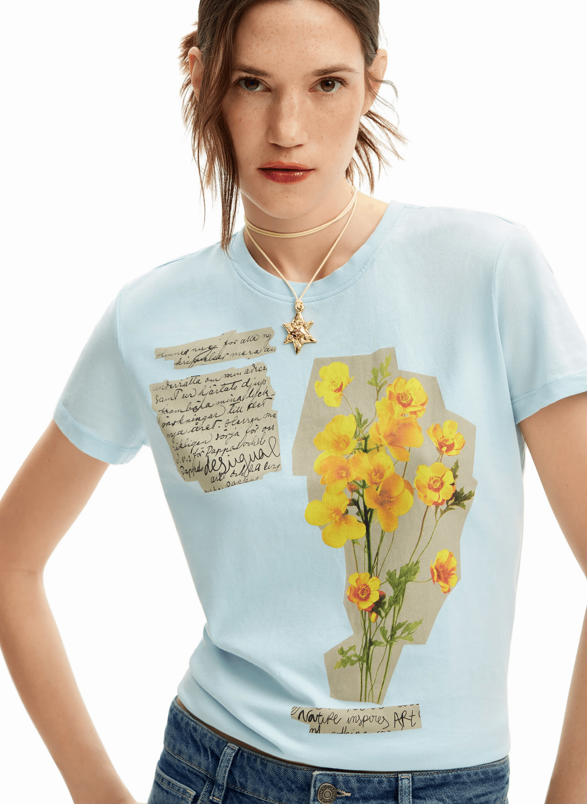 Tee-shirt manches courtes en coton | Bleu