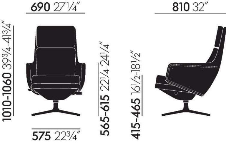 Vitra Grand Relax fauteuil basic dark umbra grey