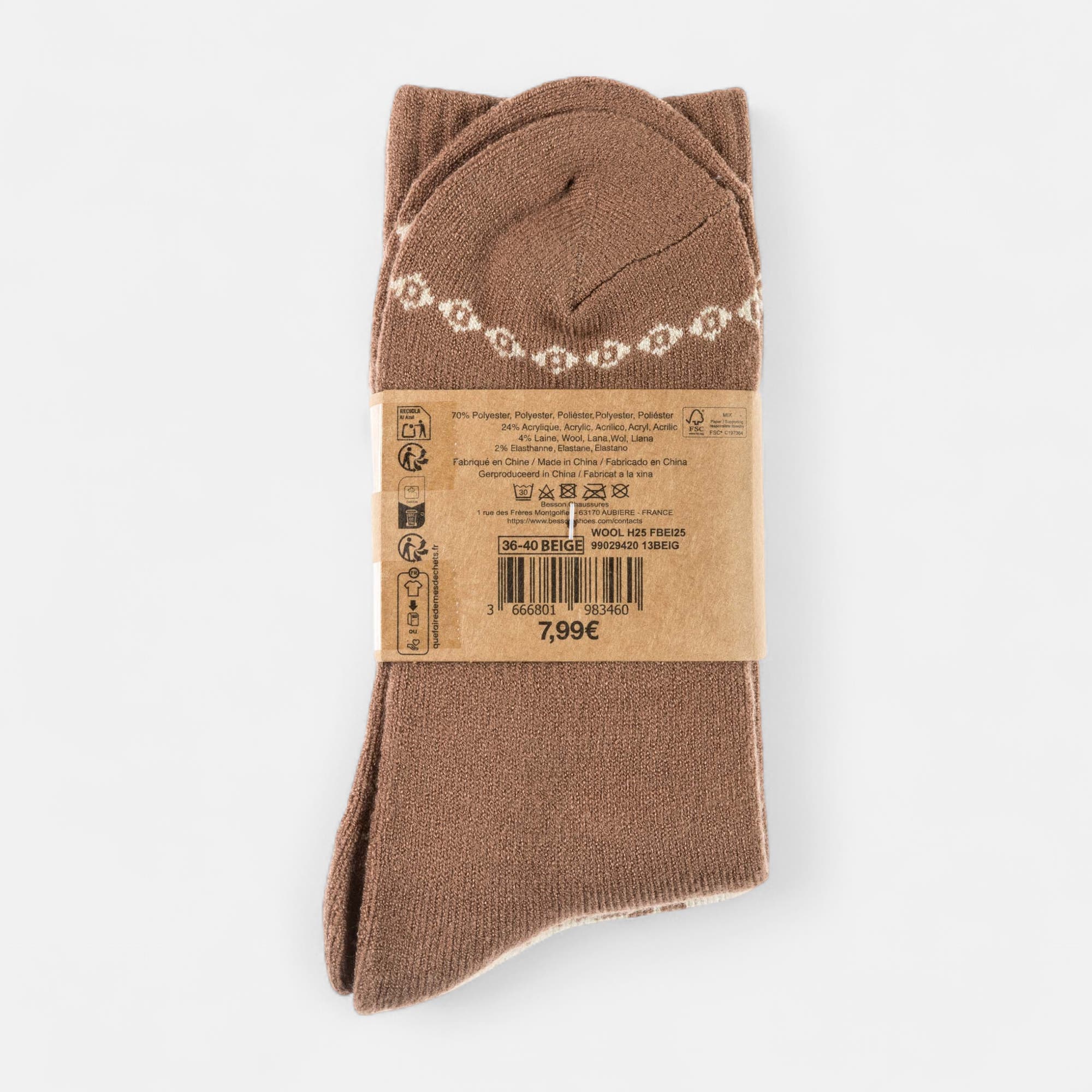 Chaussettes Femme beige