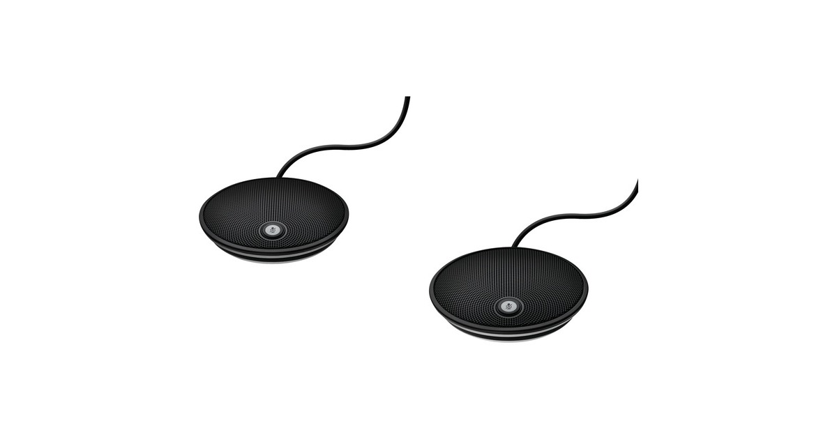 LogitechGROUP-Uitbreidingsmicrofoon  (Zwart/zilver, 2 stuks)