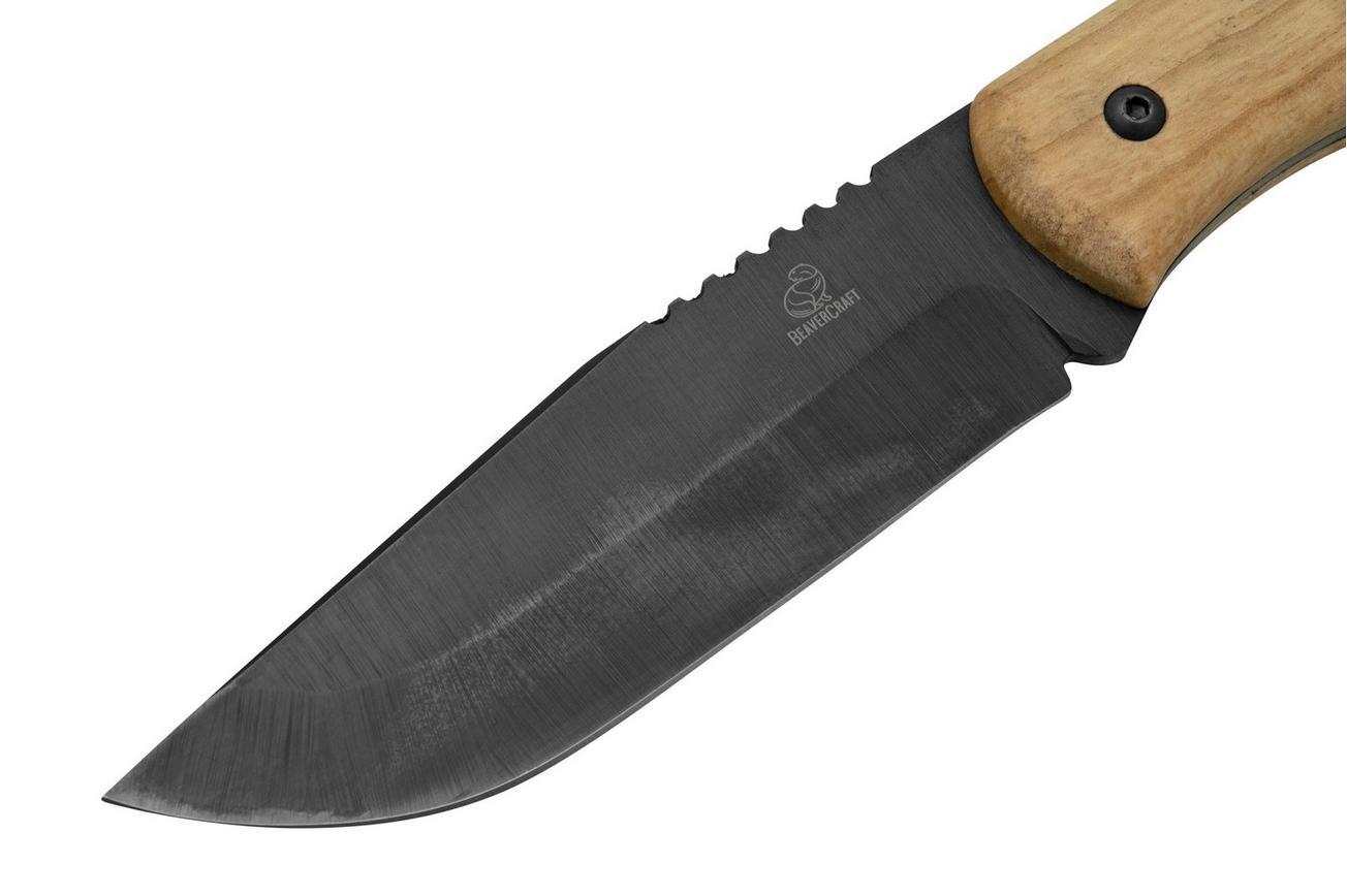 BeaverCraft BSH4 Carbon Steel Bushcraft Knife, Walnut Handle with Leather Sheath, bushcraftmes