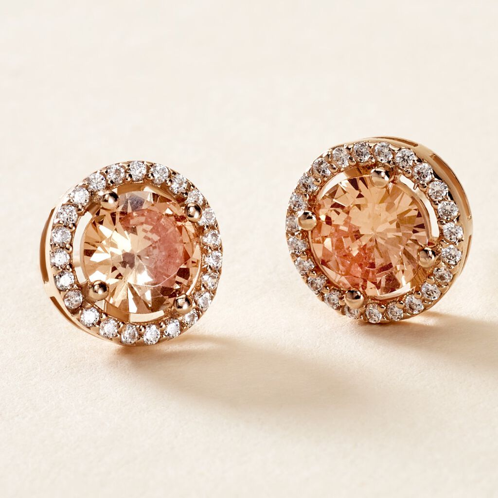 Boucles D'oreilles Puces Rio Argent Rose Oxyde