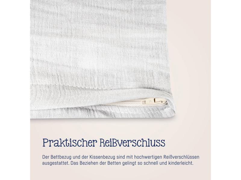 Julius Zöllner Kinderbettwäsche Musselin Ivory 100 x 135 Musselin-Bettwäsche