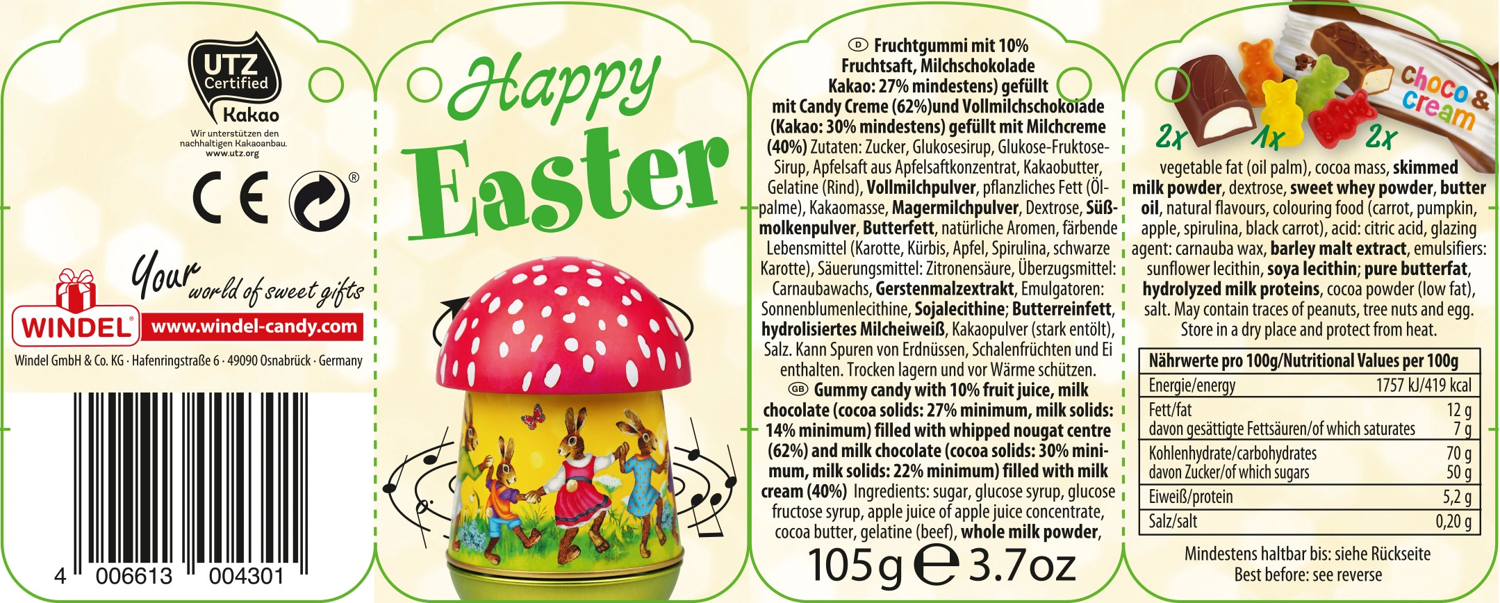 Spieluhr Oster-Tradition mit Süßigkeiten (105 g)