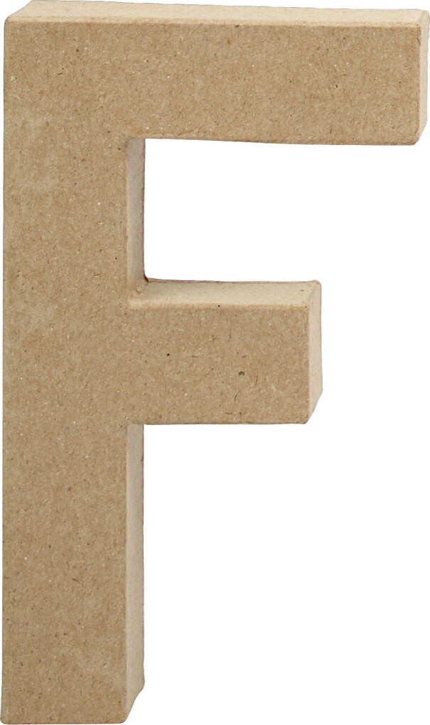 Bogstav Til Pynt - F - Stort Bogstav - Papmaché - 20,5X11,6 CM