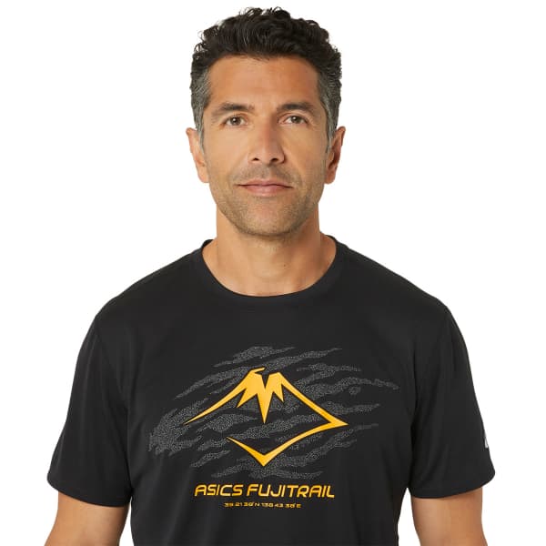 T-shirt running ASICS FUJITRAIL LOGO SS TOP/CARBON PERFORMANCE BLACK/CARBON/FELLOW YELLOW