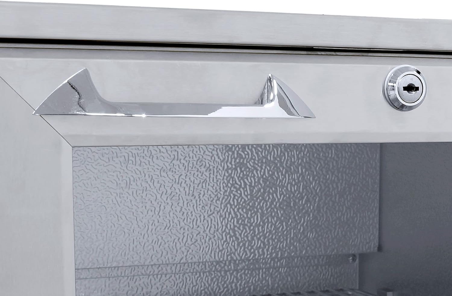 METRO Professional GBC3002S Glastür-Kühlschrank, Edelstahl/Aluminium/Hartglas, 6 verstellbare Einlegeböden, automatische Abtauung, 198 L, LED Beleuchtung, silber, EEK: D