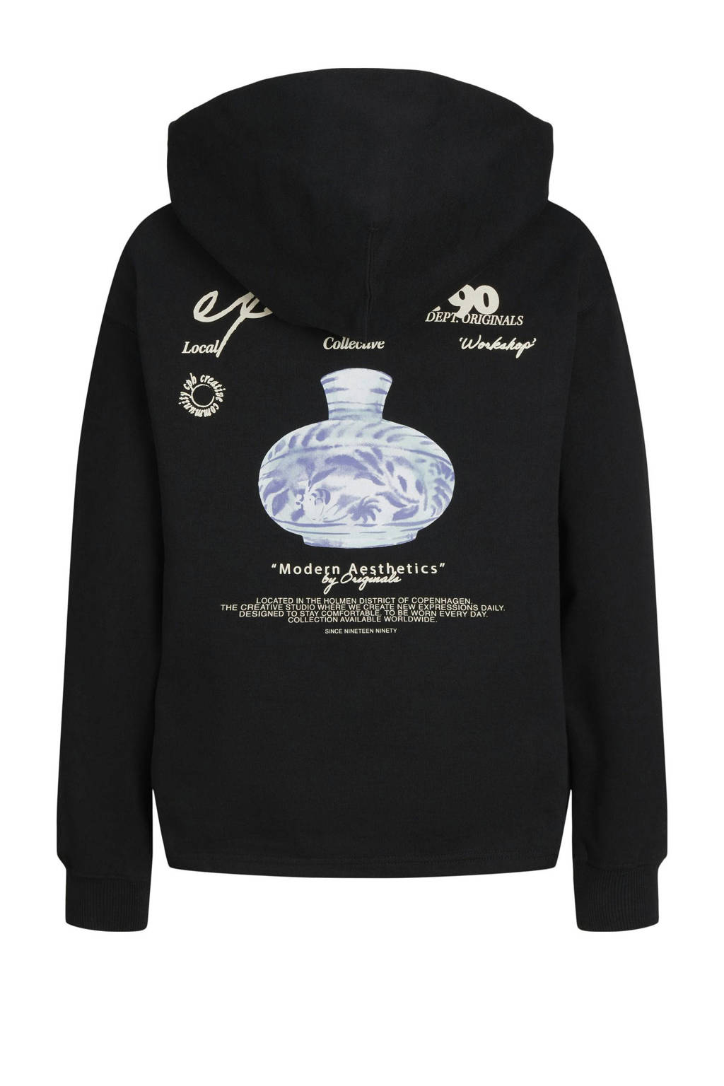 JACK & JONES hoodie JORGREENPOINT met backprint zwart
