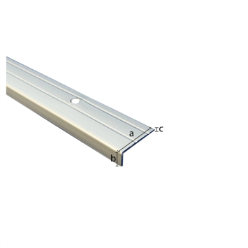 Trapkant aluminium mat zilver 24,5x10x1000x1,5mm