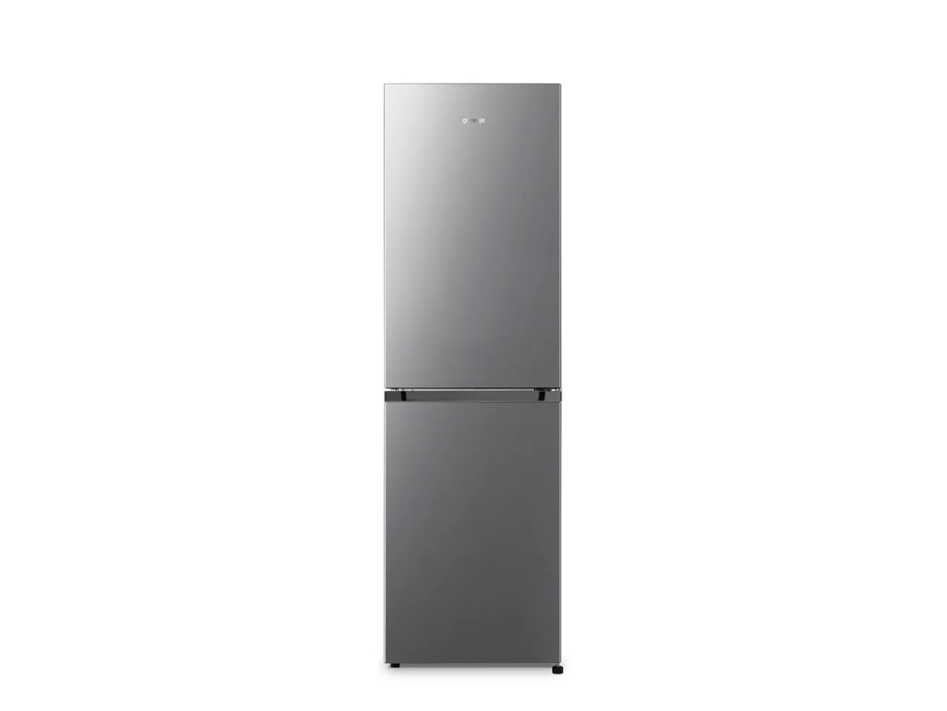 Gorenje Essential NRK418ECS4 - Køleskab/fryser - bund-fryser - bredde: 55 cm - dybde: 55.7 cm - højde: 182.4 cm - 256 liter - Klasse E - grå