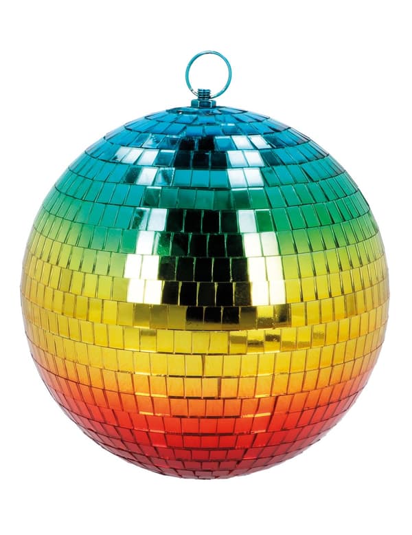 Rainbow disco-spegelkula 20 cm. Size-Standard