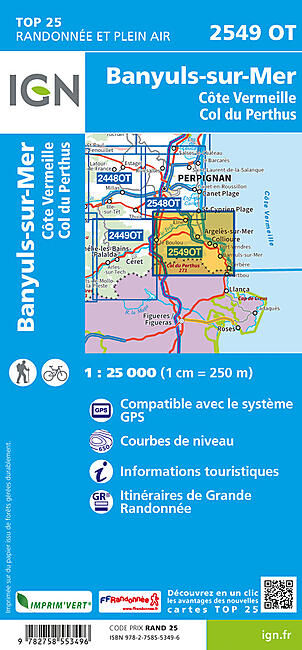 IGN - TOP25 2549OT BANYULS SUR MER 1 25 000